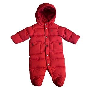 NWOT Ralph Lauren Red Baby Snowsuit size 3 M